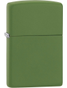 Zapaľovač Zippo v matnom zelenom dizajne. Zippo je kovový benzínový zapaľovač s doživotnou zárukou a viac ako 80 ročnou tradíciou. Tieto kvalitné zapaľovače sa vyrábajú výhradne v USA.