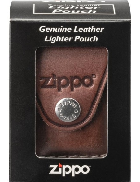 Kožené pouzdro Zippo se sponou – hnědé