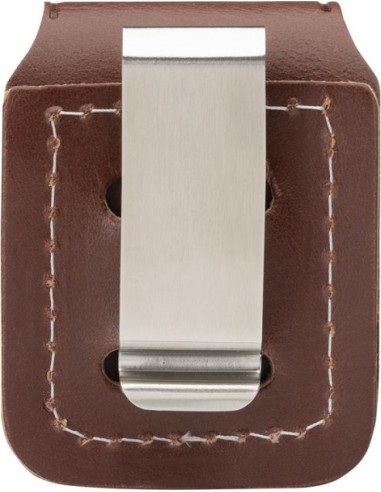 Kožené pouzdro Zippo se sponou – hnědé