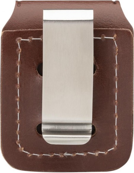 Kožené pouzdro Zippo se sponou – hnědé