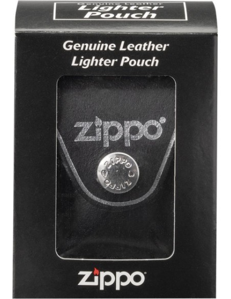 Kožené pouzdro Zippo se sponou – černé