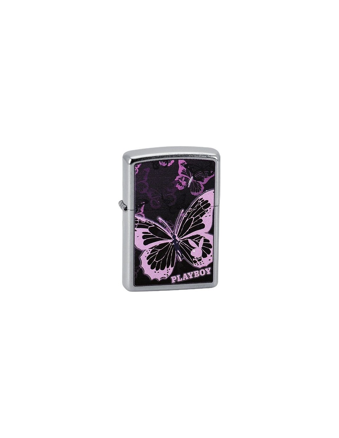 Zippo PlayBoy 49155 Accendino Antivento In Metallo - Finitura Black Matte, Made In USA, Garanzia 30 Anni