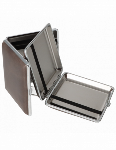 Caseti kožená tabatierka / 20ks - sivá