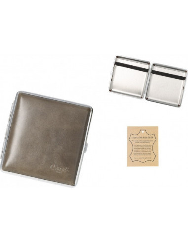 Caseti kožená tabatierka / 20ks - sivá