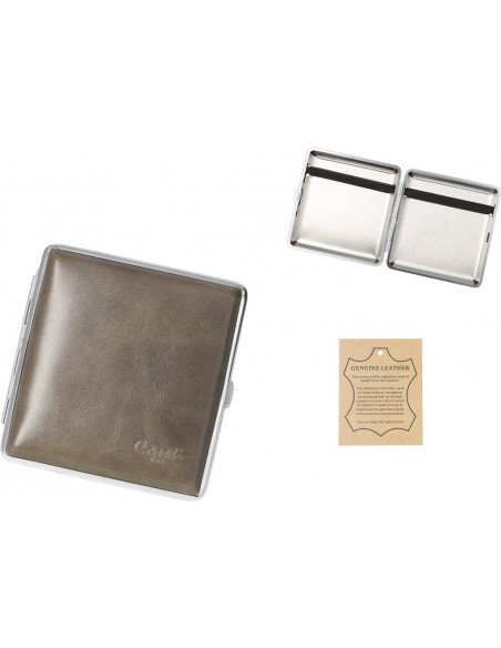 Caseti kožená tabatierka / 20ks - sivá