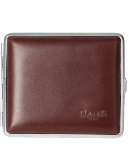 Caseti kožená tabatierka / 18ks - tmavohnedá