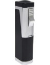 The jet cigar lighter includes an integrated cutter. The lighter is refillable. The lighter comes in a gift box.