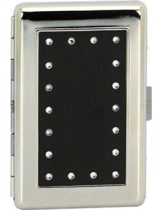 Studded Black Metal Cigarette Case