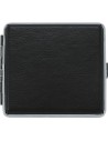 Cigarette case that holds 20 regular cigarettes or 24 slim cigarettes.