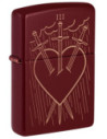 Zapaľovač Zippo 66087 Three of Swords Design s povrchom Merlot. Zippo je kovový benzínový zapaľovač s doživotnou zárukou a viac ako 90 ročnou tradíciou. Tieto kvalitné zapaľovače sa vyrábajú výhradne v USA.