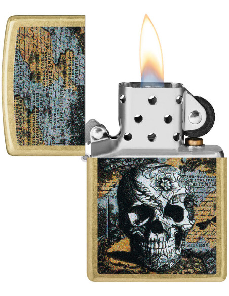 Zippo Floral Skull