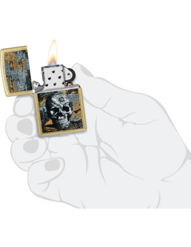 Zippo Floral Skull