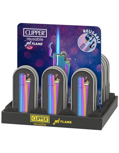 Clipper Metal Jetflame Icy – lighter stone