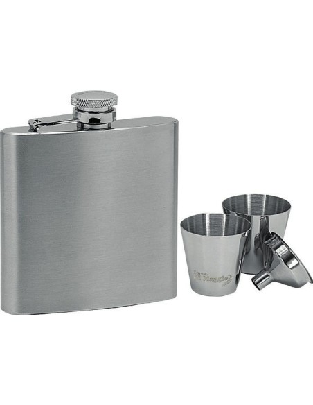 Classic hip flask + 2 shot glasses