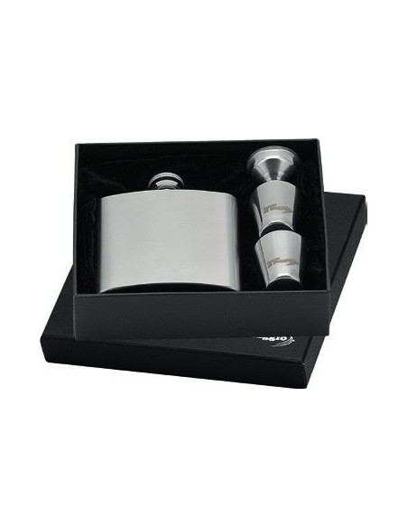 Classic hip flask + 2 shot glasses