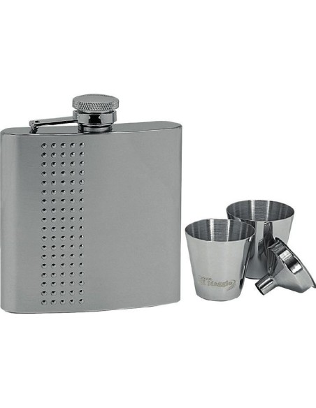 Pierced Flask + 2 Shot Glasses