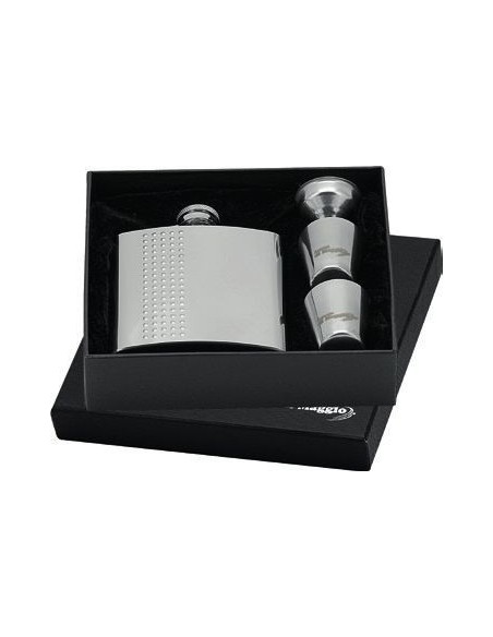 Pierced Flask + 2 Shot Glasses