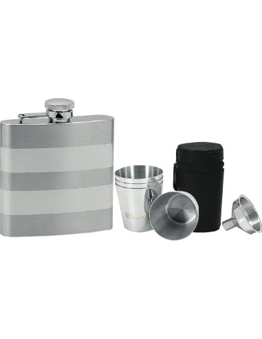 Flask Set + 4 Shot Glasses, 180 ml