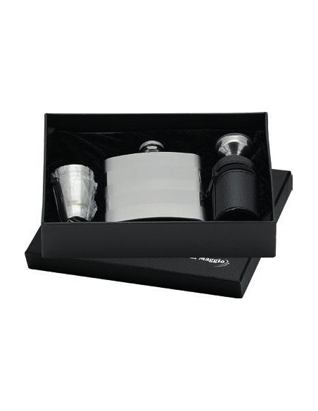 Flask Set + 4 Shot Glasses, 180 ml