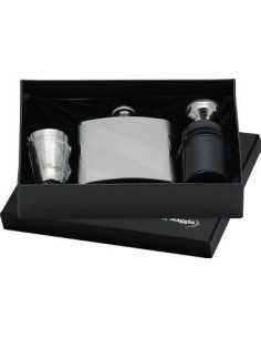 Diagonal hip flask + 4 shot glasses 2