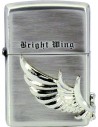 Collector's Zippo lighter with the emblem of wings and the inscription Bright Wing. The lighter was made in the USA, from where it was shipped to Japan, where it was modified into the final form you see in the photo. A lifetime warranty is included.