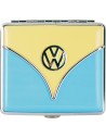 Blue retro cigarette case inspired by the legendary Volkswagen Samba. It was produced from 1951 and the Samba was the most luxurious version of the T1 minibus. The cigarette case is available in various color designs and comes in a beautiful gift box. The case can hold 18 standard cigarettes.