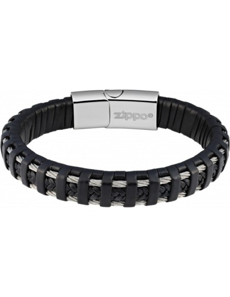 Zippo Braided Leather Bracelet 22 cm