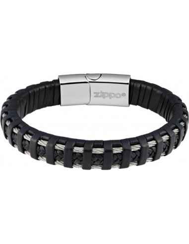 Zippo 20cm Braided Leather Bracelet