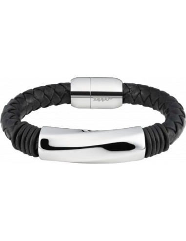 Zippo Braided Leather Bracelet 20 cm