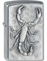 Zippo zapalovač s motivem štíra, vystouplá emblém. Zippo je kovový benzinový zapalovač s doživotní zárukou a více než 80letou tradicí. Tyto kvalitní zapalovače se vyrábějí výhradně v USA.