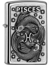 Originálny Zippo zapaľovač s motívom zverokruhu, ryby. Zippo je kovový benzínový zapaľovač s doživotnou zárukou a viac ako 80 ročnou tradíciou. Tieto kvalitné zapaľovače sa vyrábajú výhradne v USA.