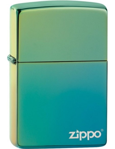 Zippo High Polish Teal Logo 26914