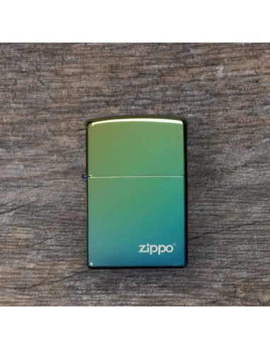 Zippo High Polish Teal Logo 26914