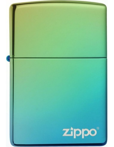 Zippo High Polish Teal Logo 26914