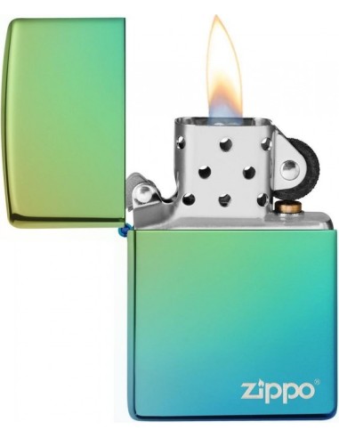Zippo High Polish Teal Logo 26914