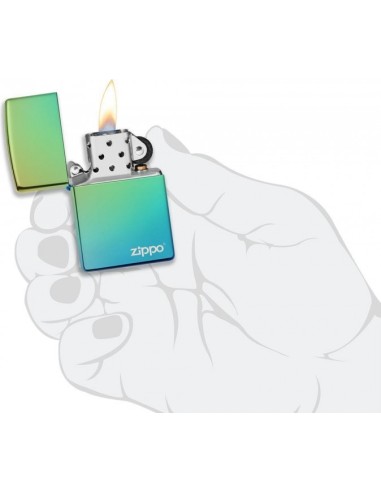 Zippo High Polish Teal Logo 26914