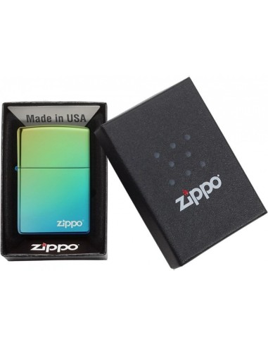 Zippo High Polish Teal Logo 26914