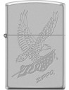Originálny Zippo zapaľovač s orlom nesúcim americkú vlajku. Zippo je kovový benzínový zapaľovač s doživotnou zárukou a viac ako 80 ročnou tradíciou. Tieto kvalitné zapaľovače sa vyrábajú výhradne v USA.