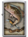 Originálny Zippo zapaľovač s rybárskym háčikom a rybami. Zippo je kovový benzínový zapaľovač s doživotnou zárukou a viac ako 80 ročnou tradíciou. Tieto kvalitné zapaľovače sa vyrábajú výhradne v USA.