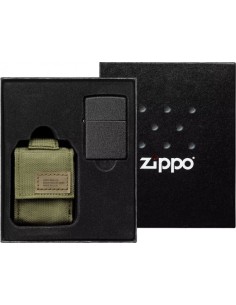 Zippo Black Crackle + Tactical Case – Green 2
