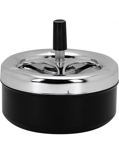 Black Metal Rotating Ashtray