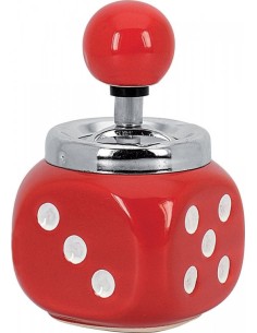 Rotating Ashtray Playing Dice Red