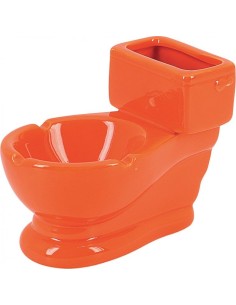 Keramický popelník Toaleta Oranžová