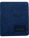 Kožená peněženka značky Zippo doplněná džínovým detailem. Peněženka je chráněna proti neoprávněnému skenování bezkontaktní karty. Rozměry peněženky jsou 12 x 10,5 x 2 cm.