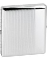 Metal cigarette case by Remo with a fine structured surface. The case can hold 20 standard cigarettes.