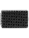 Metal cigarette case by Lucca di Maggio with a textile surface, in black. The case can hold 12 regular cigarettes.