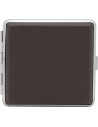 Lucca di Maggio metal cigarette case with a faux leather finish in brown. The cigarette case holds 20 standard cigarettes.