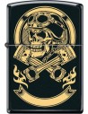 Zapaľovač Zippo s motorkárskym motívom. Zippo je kovový benzínový zapaľovač s doživotnou zárukou a viac ako 80 ročnou tradíciou. Tieto kvalitné zapaľovače sa vyrábajú výhradne v USA.