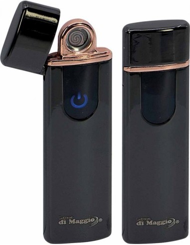 Spiral Slim Black USB Lighter