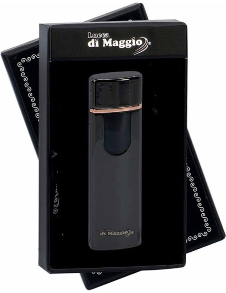 Spiral Slim Black USB Lighter